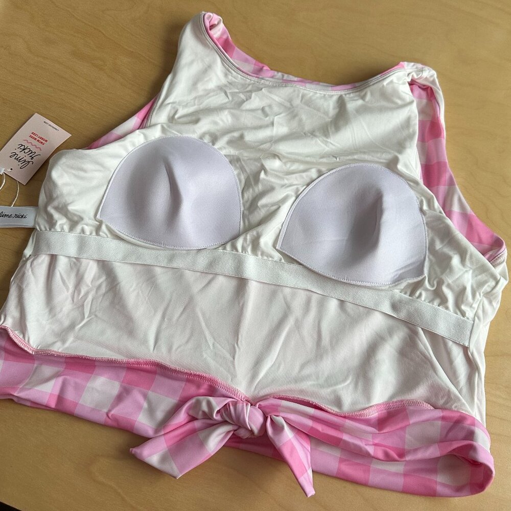 NWT Lime Ricki Pink Gingham Swimsuit 3X - Picture 9 of 11